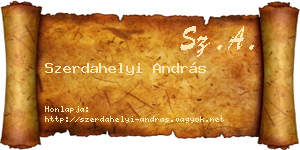 Szerdahelyi András névjegykártya